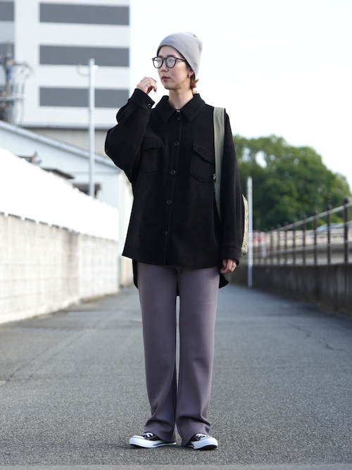 ぬくぬく暖か！美シルエット裏起毛セミワイドリブパンツ