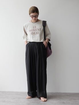 「reca（レカ）のアイテム（Tシャツ/カットソー）」を使った、sakiさん（レディース・165cm）の春コーディネート