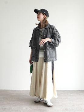「reca（レカ）のアイテム（ジャケット/アウター）」を使った、sakiさん（レディース・165cm）の春コーディネート