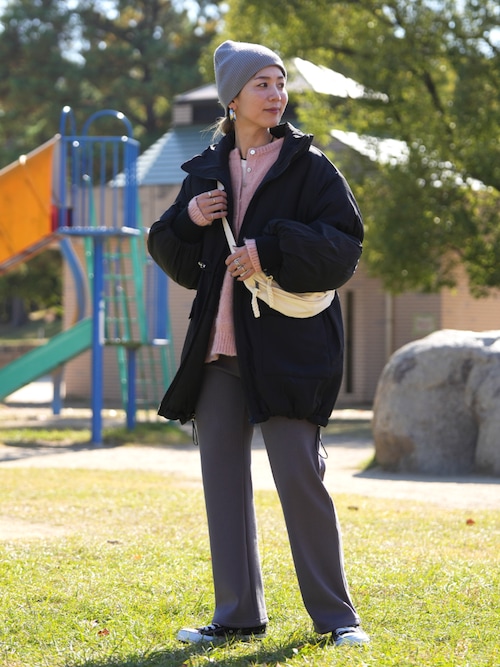 ぬくぬく暖か！美シルエット裏起毛セミワイドリブパンツ