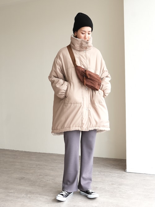 ぬくぬく暖か！美シルエット裏起毛セミワイドリブパンツ