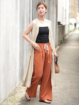 「reca（レカ）のアイテム（パンツ）」を使った、sakiさん（レディース・165cm）の夏コーディネート