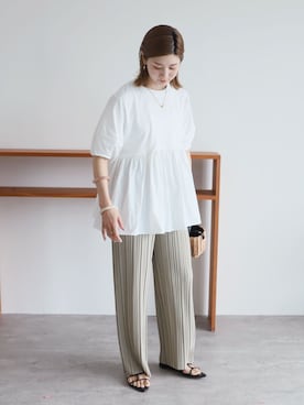 「reca（レカ）のアイテム（その他トップス）」を使った、sakiさん（レディース・165cm）の夏コーディネート