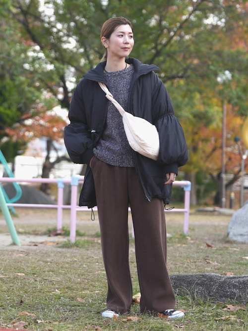 コーデュロイ裏フリースイージーパンツ