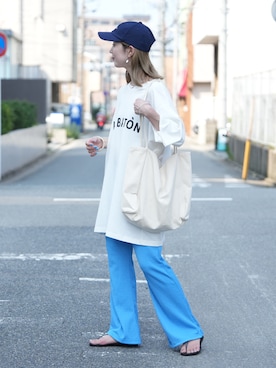 「reca（レカ）のアイテム（パンツ）」を使った、sakiさん（レディース・165cm）の夏コーディネート