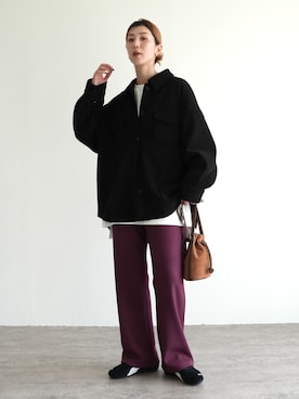 「reca（レカ）のアイテム（その他パンツ）」を使った、sakiさん（レディース・165cm）の秋コーディネート