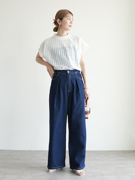 「reca（レカ）のアイテム（パンツ）」を使った、sakiさん（レディース・165cm）の夏コーディネート