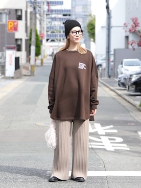 「reca（レカ）のアイテム（その他パンツ）」を使った、sakiさん（レディース・165cm）の秋コーディネート