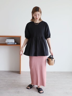 「reca（レカ）のアイテム（その他トップス）」を使った、sakiさん（レディース・165cm）の夏コーディネート