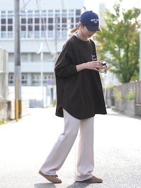 「reca（レカ）のアイテム（スウェット）」を使った、sakiさん（レディース・165cm）の秋コーディネート