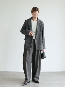 「アイテム（スーツジャケット）」を使った、sakiさん（レディース・165cm）の秋コーディネート