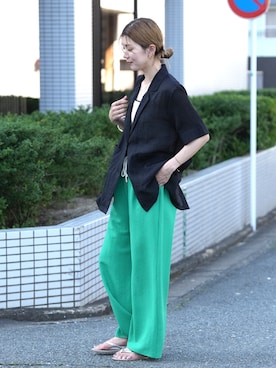 「reca（レカ）のアイテム（パンツ）」を使った、sakiさん（レディース・165cm）の夏コーディネート