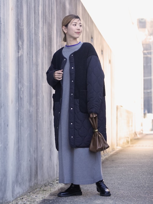 セール】ミラノリブ配色ニットロングワンピース（ワンピース）｜reca