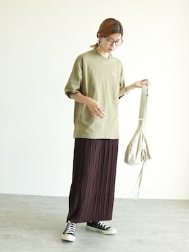 「アイテム（スカート）」を使った、sakiさん（レディース・165cm）の夏コーディネート
