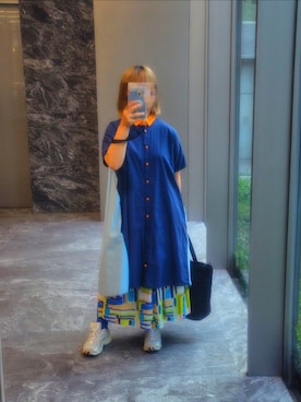「アイテム（シャツワンピース）」を使った、mtzoさん（レディース・148cm）の夏コーディネート