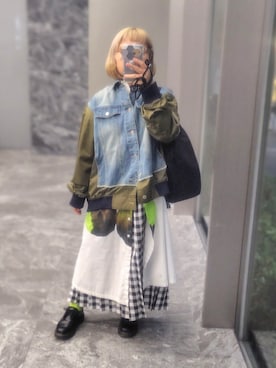 「アイテム（シャツワンピース）」を使った、mtzoさん（レディース・148cm）の秋コーディネート