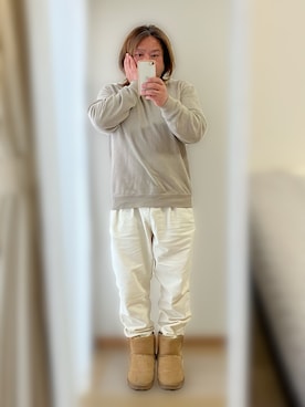 「DISCUS（ディスカス）のアイテム（スウェット）」を使った、Mahiroさん（メンズ・163cm）の冬コーディネート
