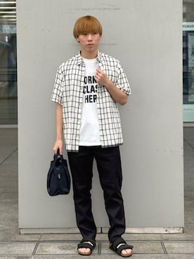 「SHIPS（シップス）のアイテム」を使った、田中さん（メンズ・168cm）の夏コーディネート