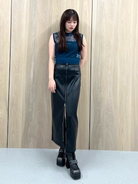 「MURUA（ムルーア）のアイテム」を使った、田中音羽さん（レディース・163cm）の夏コーディネート