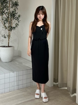 「MURUA（ムルーア）のアイテム（ワンピース/ドレス）」を使った、田中音羽さん（レディース・163cm）の夏コーディネート