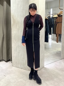 フロントZIPペプラムジャンパースカート｜ムルーア（MURUA）公式通販