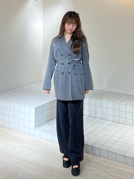 「MURUA（ムルーア）のアイテム（ジャケット/アウター）」を使った、田中音羽さん（レディース・163cm）の春コーディネート