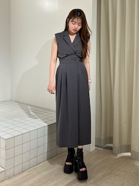 「MURUA（ムルーア）のアイテム（ワンピース/ドレス）」を使った、田中音羽さん（レディース・163cm）の春コーディネート