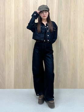 「アイテム（キャスケット）」を使った、田中音羽さん（レディース・163cm）の夏コーディネート