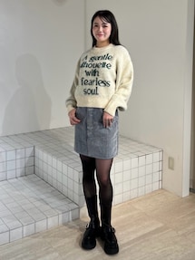 フロッキーデニムミニスカート【セット販売対象】｜ムルーア（MURUA