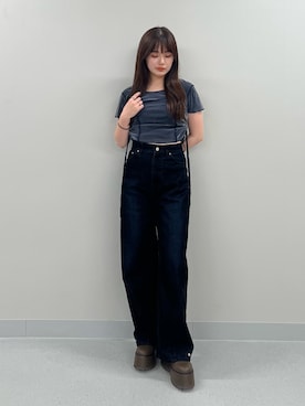 「MURUA（ムルーア）のアイテム」を使った、田中音羽さん（レディース・163cm）の夏コーディネート