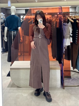 「MURUA（ムルーア）のアイテム」を使った、田中音羽さん（レディース・163cm）の夏コーディネート