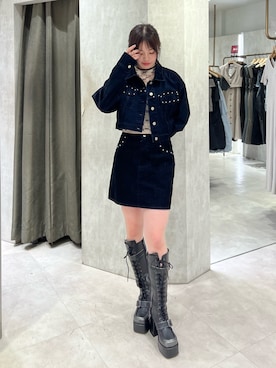 「アイテム（ブーツ）」を使った、田中音羽さん（レディース・163cm）の夏コーディネート