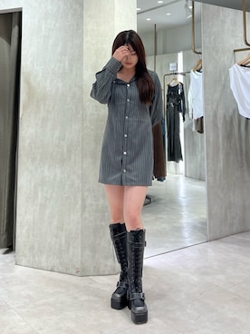 「MURUA（ムルーア）のアイテム」を使った、田中音羽さん（レディース・163cm）の夏コーディネート