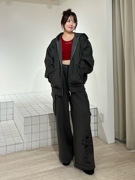 「アイテム（ブーツ）」を使った、田中音羽さん（レディース・163cm）の秋コーディネート