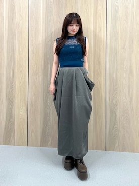 「MURUA（ムルーア）のアイテム」を使った、田中音羽さん（レディース・163cm）の夏コーディネート