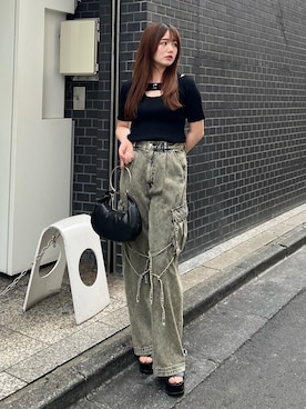 「韓国」｜田中音羽さん（レディース・163cm）の夏コーディネート