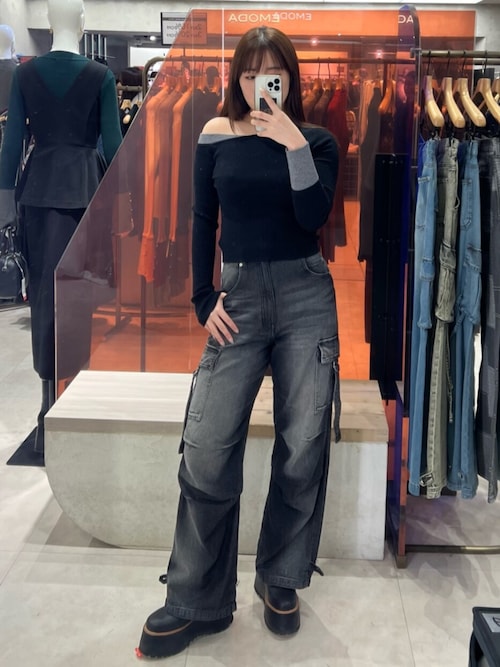 レイヤードワンショルニット