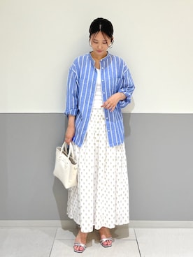「FRUIT OF THE LOOM（フルーツオブザルーム）のアイテム」を使った、田中さん（レディース・159cm）の夏コーディネート