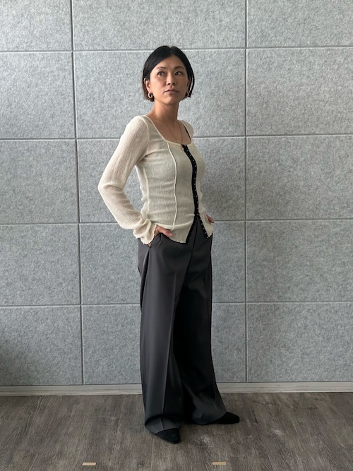 トップス CODE A / fronthook sheer rib pullover fronthook sheer rib pullover（カットソー） | CODE A（コード