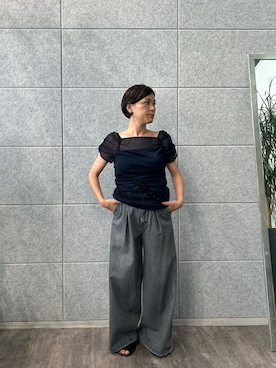 「CODE A（コードエー）のアイテム（パンツ）」を使った、0222yukoさん（レディース・158cm）の夏コーディネート