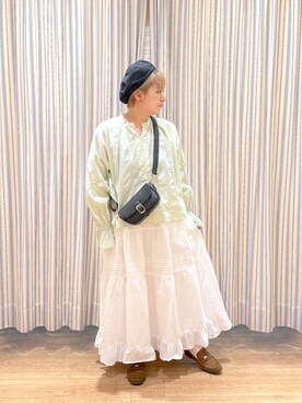 「studio CLIP（スタディオクリップ）のアイテム（トップス、ブラック系）」を使った、✱ｎｏｎ✱さん（レディース・155cm）の春コーディネート