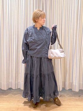 「studio CLIP（スタディオクリップ）のアイテム（トップス、ブラック系）」を使った、✱ｎｏｎ✱さん（レディース・155cm）の春コーディネート