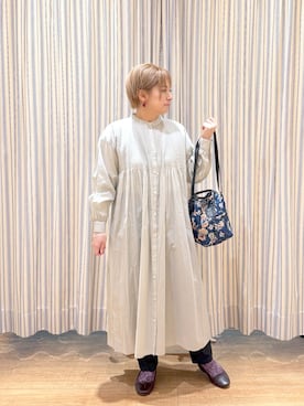 「studio CLIP（スタディオクリップ）のアイテム（ワンピース、グリーン系）」を使った、✱ｎｏｎ✱さん（レディース・155cm）の春コーディネート