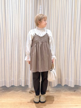 「studio CLIP（スタディオクリップ）のアソート厚底サボ（サンダル、ベージュ系）」を使った、✱ｎｏｎ✱さん（レディース・155cm）の春コーディネート
