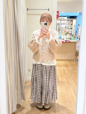 「studio CLIP（スタディオクリップ）のアイテム（スカート、その他）」を使った、✱ｎｏｎ✱さん（レディース・155cm）の春コーディネート