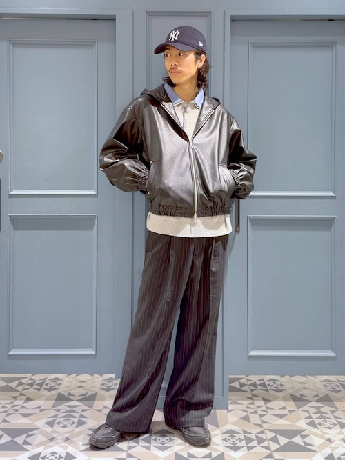 Synthetic Leather Short Hood Blouson/シンセティックレザーショート