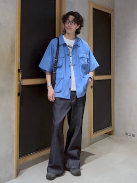 「RAGEBLUE（レイジブルー）のアイテム（トップス）」を使った、三浦 慎平さん（メンズ・185cm）の春コーディネート