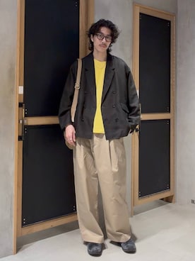 「RAGEBLUE（レイジブルー）のアイテム（トップス）」を使った、三浦 慎平さん（メンズ・185cm）の春コーディネート