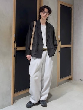 「RAGEBLUE（レイジブルー）のアイテム（テーラードジャケット）」を使った、三浦 慎平さん（メンズ・185cm）の春コーディネート