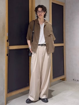 「RAGEBLUE（レイジブルー）のアイテム（シャツ/ブラウス）」を使った、三浦 慎平さん（メンズ・185cm）の夏コーディネート